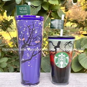🍂NEW SET🦇Starbucks Fall 2022 Halloween Glow in the Dark Grande & Venti Tumbler